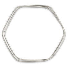 Load image into Gallery viewer, Sterling Silver Polished 2 Hexagon Shape Slip On Bangle
