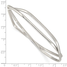 Load image into Gallery viewer, Sterling Silver Polished 2 Hexagon Shape Slip On Bangle
