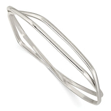 Load image into Gallery viewer, Sterling Silver Polished 2 Hexagon Shape Slip On Bangle
