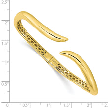 Load image into Gallery viewer, Sterling Silver Gold-tone Polished Wavy Hinged Bangle
