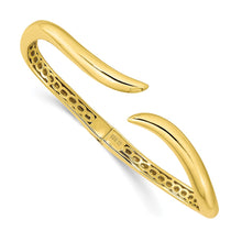 Load image into Gallery viewer, Sterling Silver Gold-tone Polished Wavy Hinged Bangle
