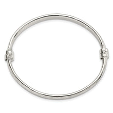 Load image into Gallery viewer, Sterling Silver Polished Textured Hinged Bangle
