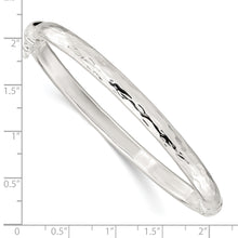 Load image into Gallery viewer, Sterling Silver Polished Textured Hinged Bangle
