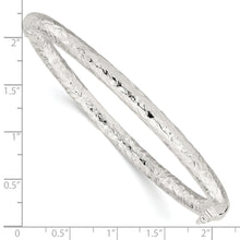 Load image into Gallery viewer, Sterling Silver Polished Textured Hinged Bangle
