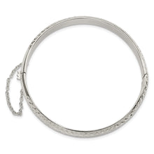 Load image into Gallery viewer, Sterling Silver Polished and D/C 7.00mm Hinged  Bangle
