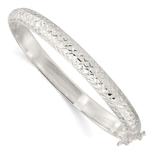 Load image into Gallery viewer, Sterling Silver Polished and D/C 7.00mm Hinged  Bangle
