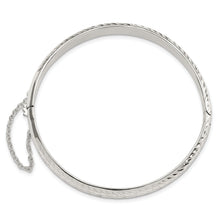 Load image into Gallery viewer, Sterling Silver Polished and D/C 7.25mm Hinged  Bangle
