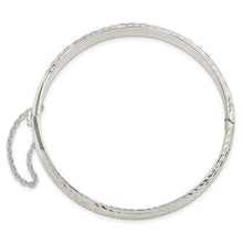 Load image into Gallery viewer, Sterling Silver Polished and D/C 7.25mm Hinged  Bangle
