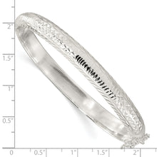 Load image into Gallery viewer, Sterling Silver Polished and D/C 7.25mm Hinged  Bangle
