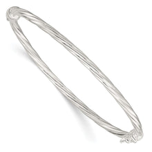 Load image into Gallery viewer, Sterling Sliver Polished Twisted Hinged Bangle
