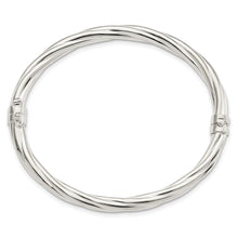 Load image into Gallery viewer, Sterling Silver Polished Twisted Hinged Bangle
