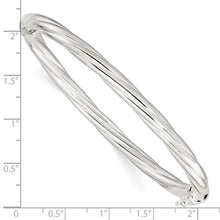 Load image into Gallery viewer, Sterling Silver Polished Twisted Hinged Bangle
