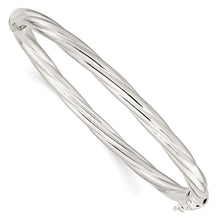 Load image into Gallery viewer, Sterling Silver Polished Twisted Hinged Bangle
