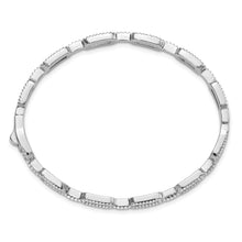 Load image into Gallery viewer, Sterling Silver Rhodium-plated CZ Hinged Bangle
