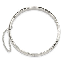 Load image into Gallery viewer, Sterling Silver Polished and D/C 5.00mm Hinged Kids Bangle
