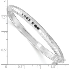 Load image into Gallery viewer, Sterling Silver Polished and D/C 5.00mm Hinged Kids Bangle
