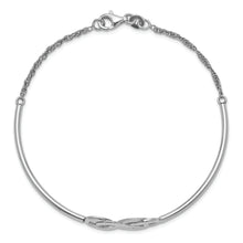 Load image into Gallery viewer, Sterling Silver Rhodium-plated Double Infinity Symbol Bangle Bracelet
