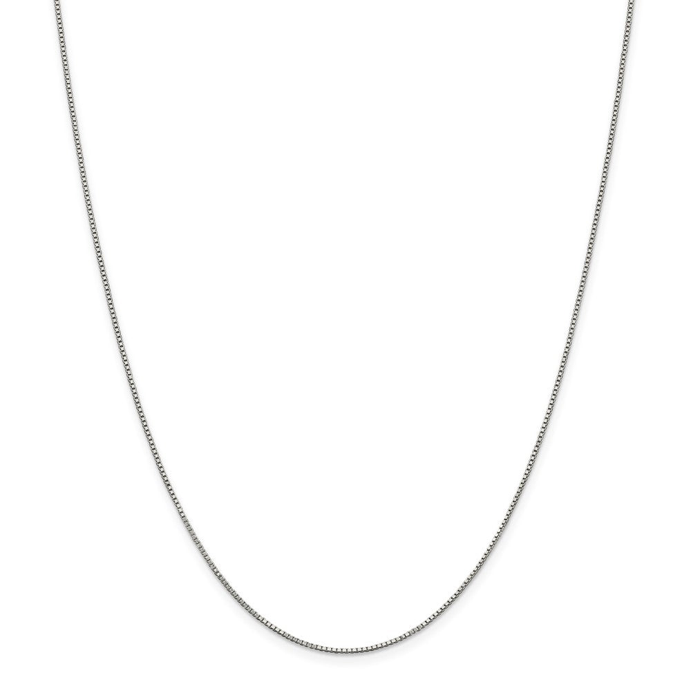 Sterling Silver Rhodium-plated .9mm Box Chain w/4in ext.