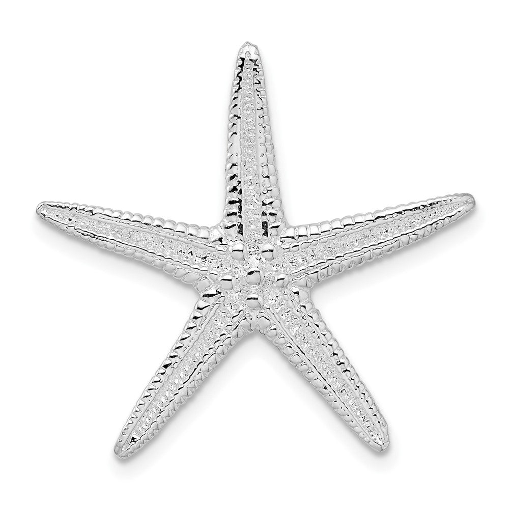 Sterling Silver Polished/Textured Starfish Slide