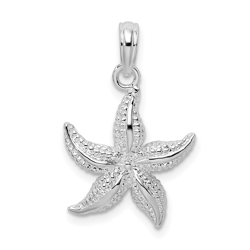 Sterling Silver Polished/Textured Starfish Pendant