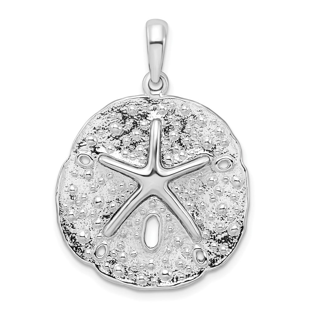 Sterling Silver Polished/Textured Sand Dollar Pendant