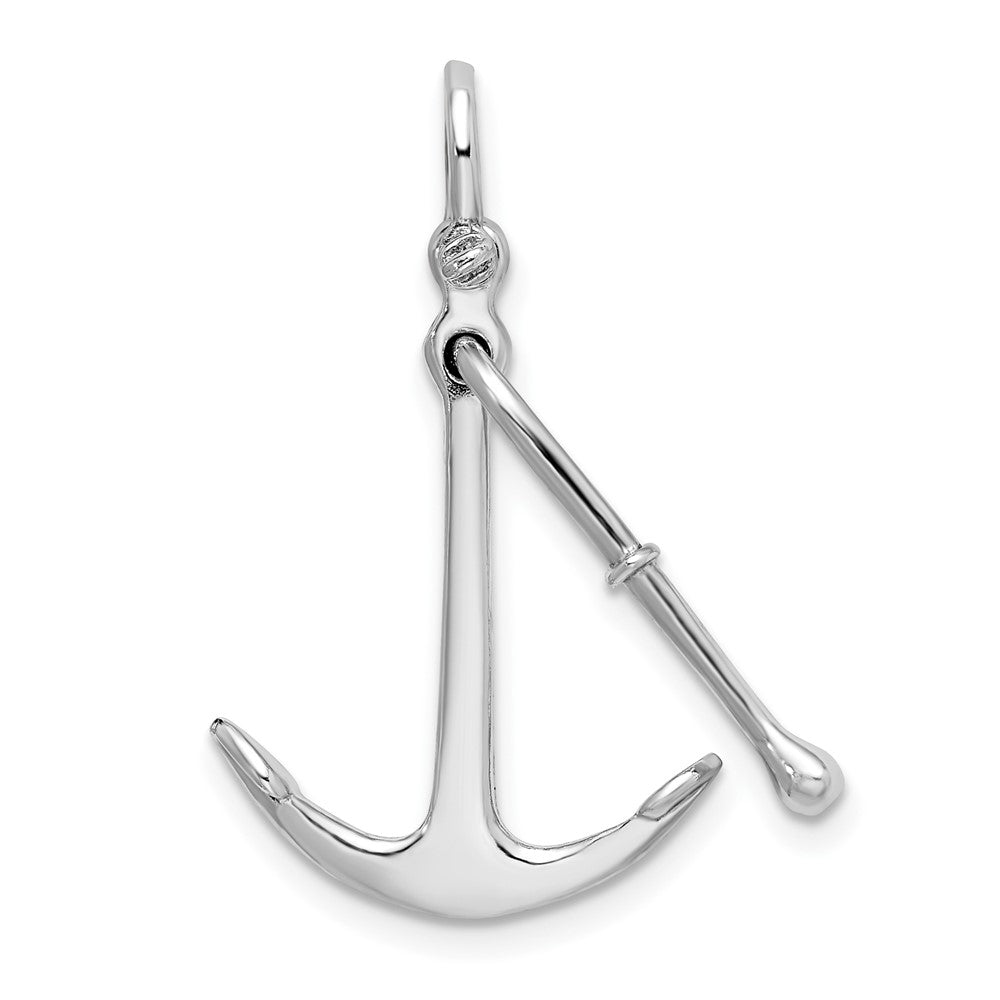Sterling Silver Polished 3D 2 Piece Moveable Kedge Anchor