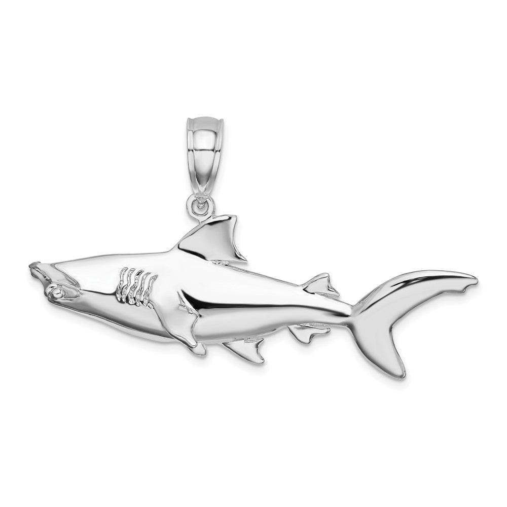 Sterling Silver Polished 3D Hammer Head Shark Pendant