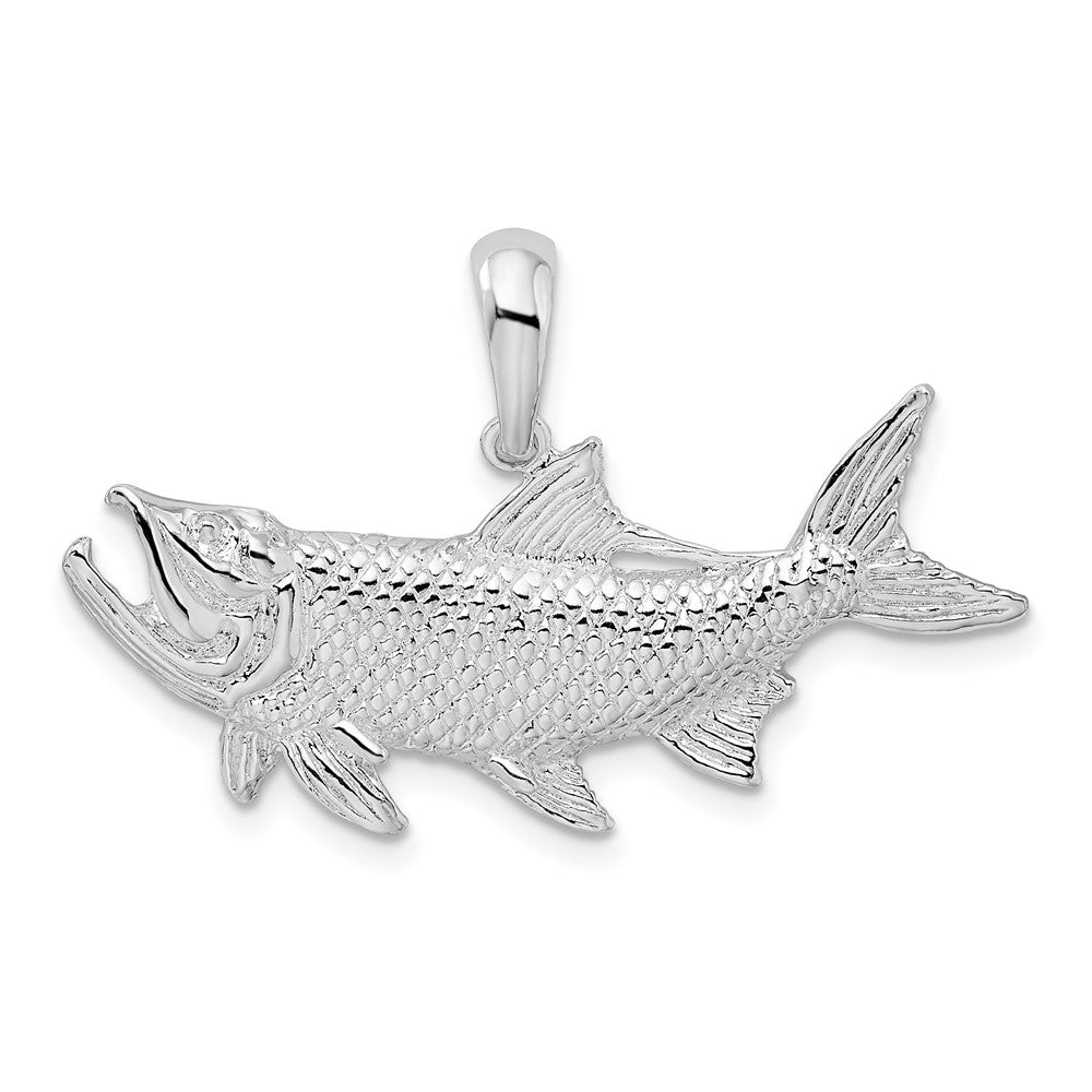 Sterling Silver Polished Tarpon Fish Pendant