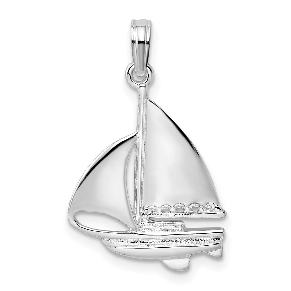 Sterling Silver Polished Sailboat Pendant