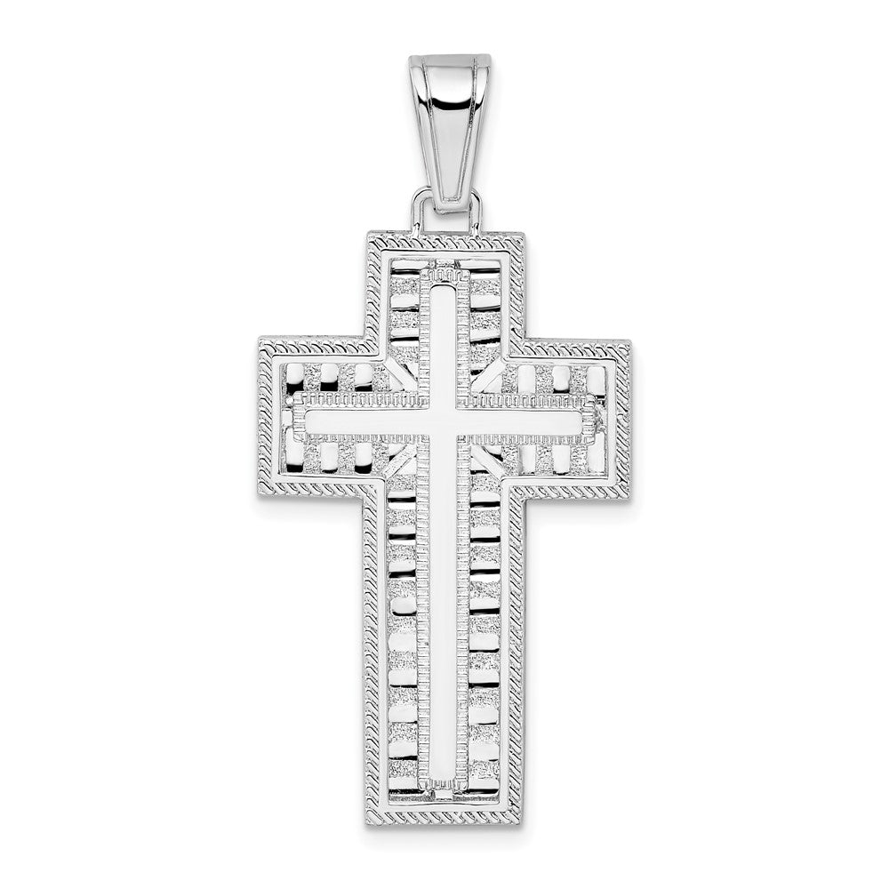 Sterling Silver Beaded Edge and Center Latin Cross Pendant