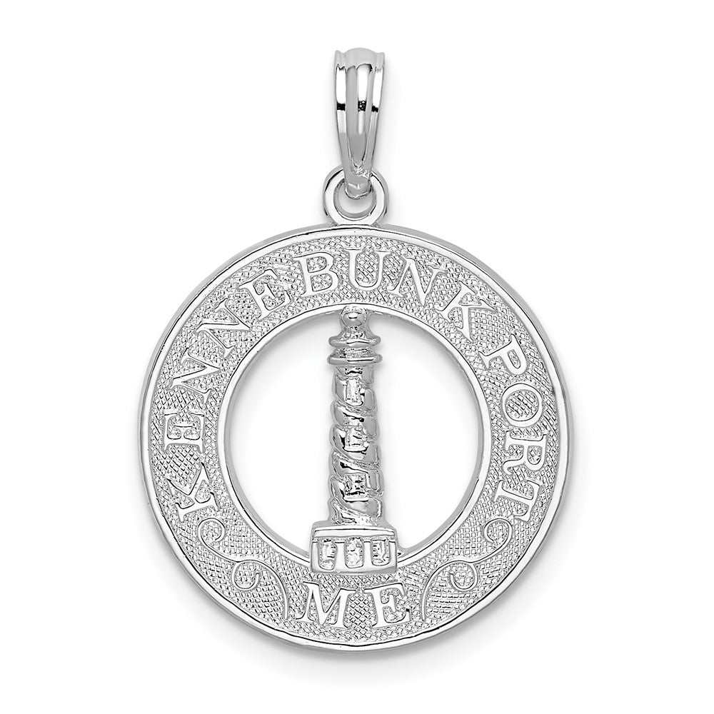 Sterling Silver Kennebunkport Circle w/Lighthouse Pendant