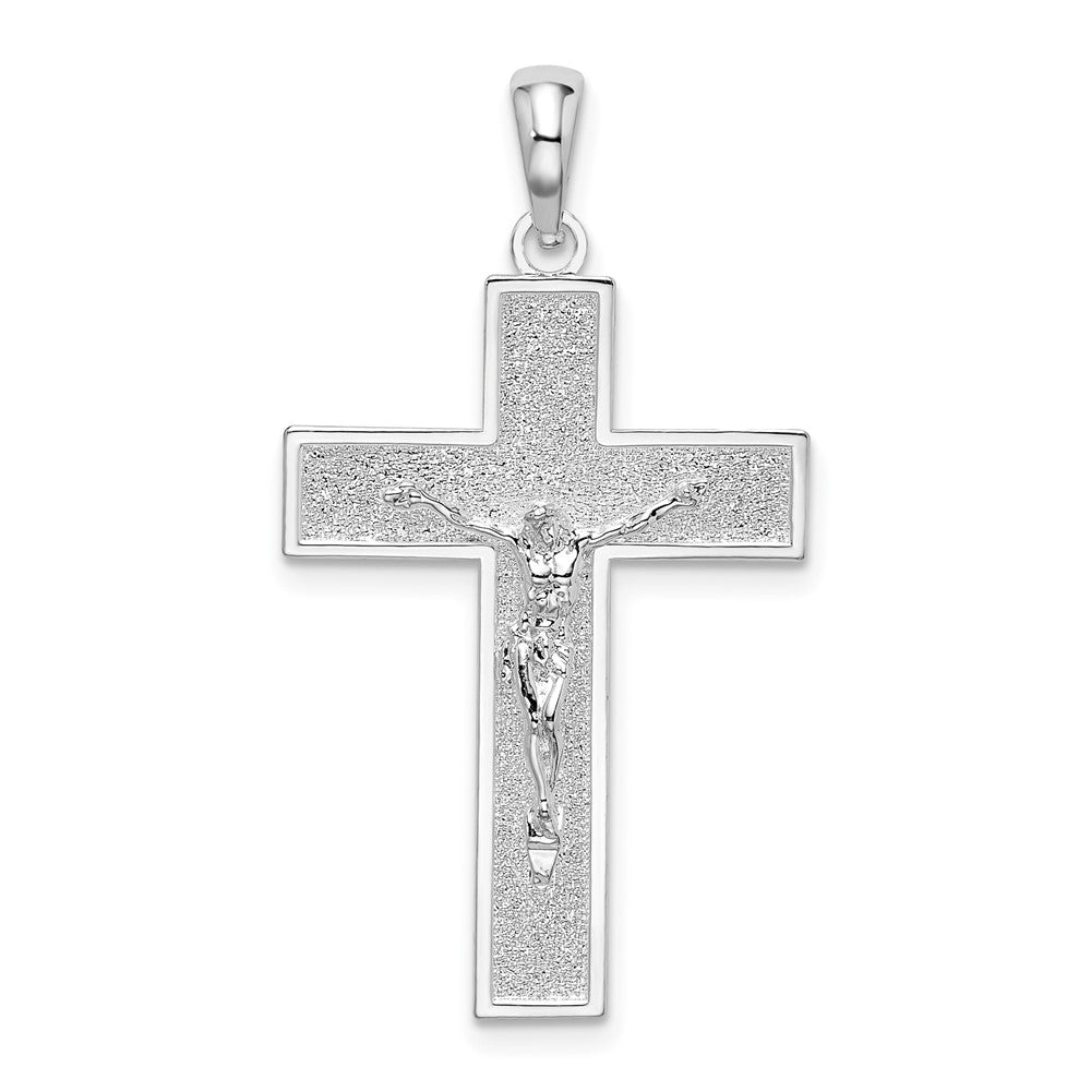 Sterling Silver Textured Latin Crucifix Pendant