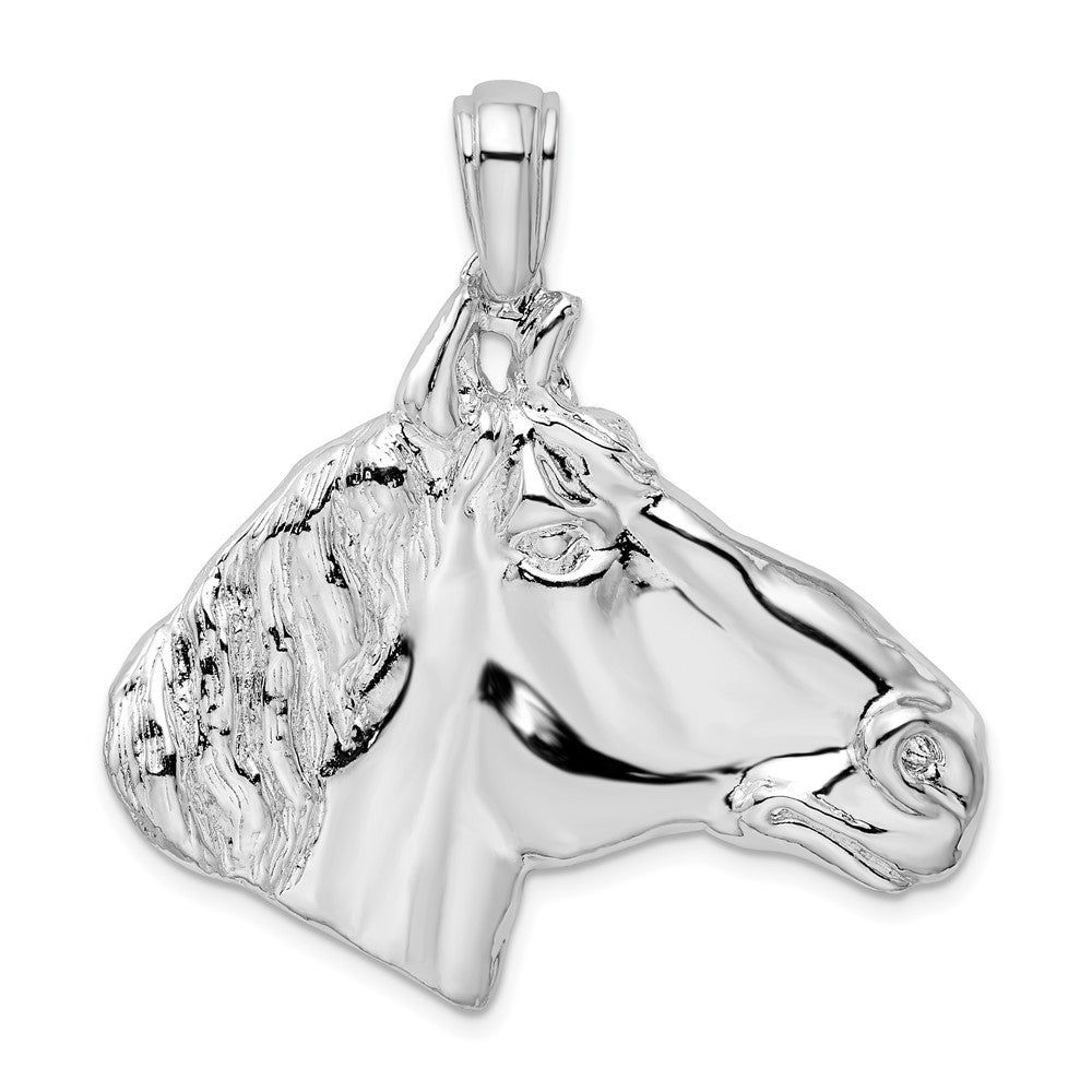 Sterling Silver Polished Large Horse Head Pendant