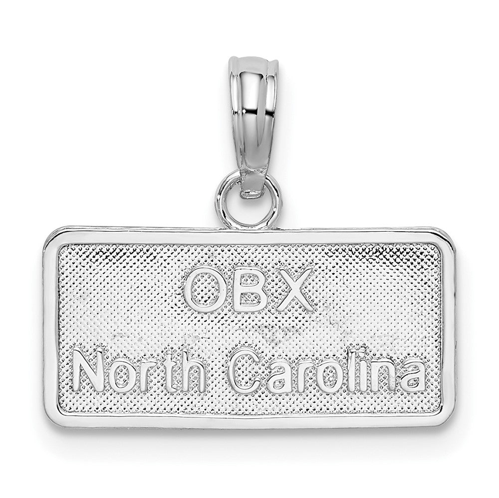 Sterling Silver OBX, North Carolina License Plate Pendant