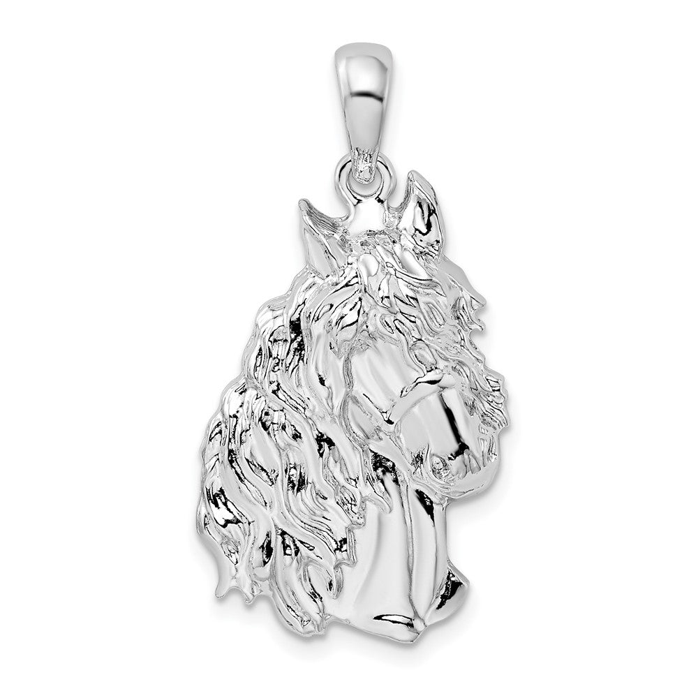 Sterling Silver Polished Horse Head Pendant