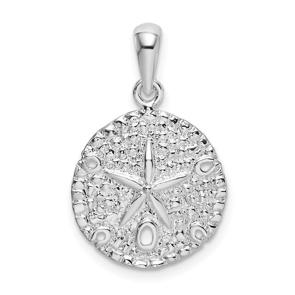 Sterling Silver Polished and Textured Sand Dollar Pendant