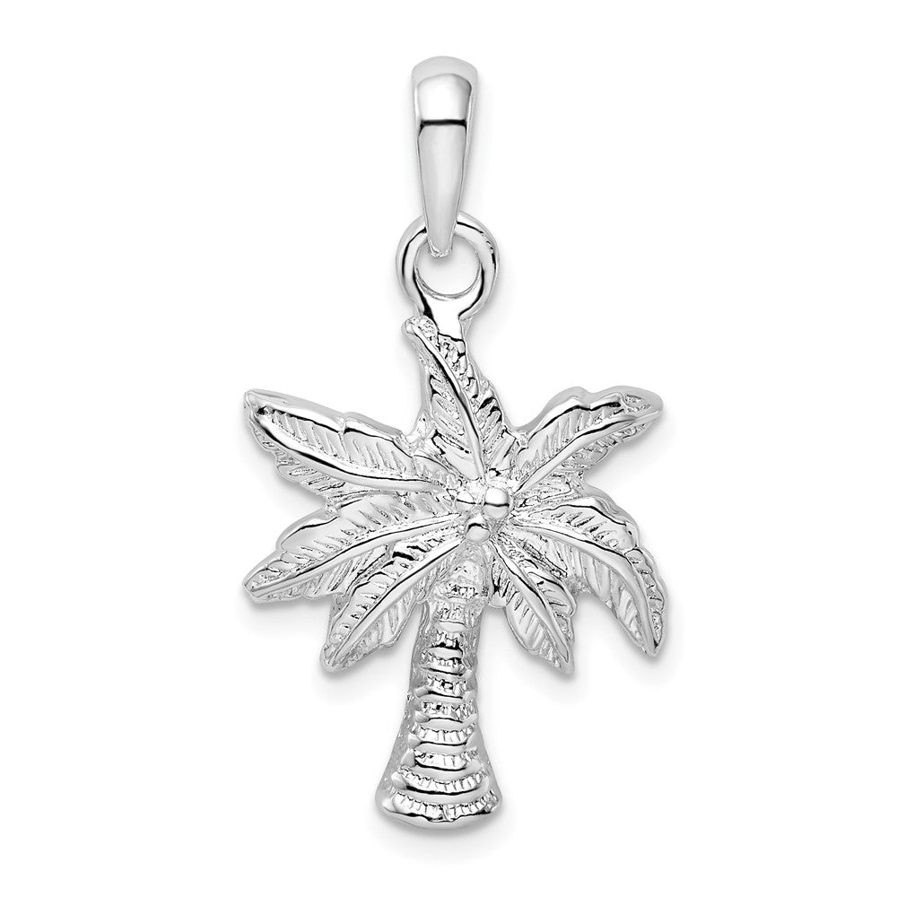 Sterling Silver Polished Palm Tree Pendant