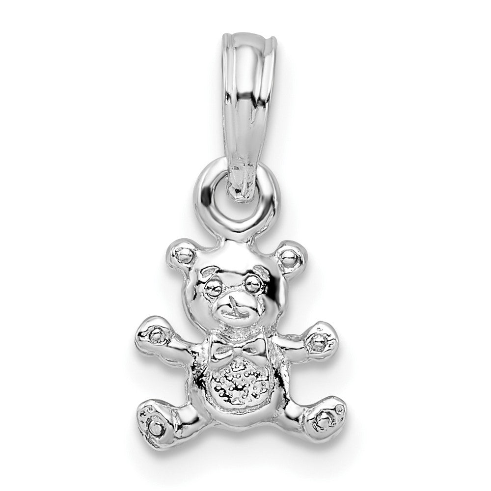 Sterling Silver Polished 3D Mini Bear Pendant