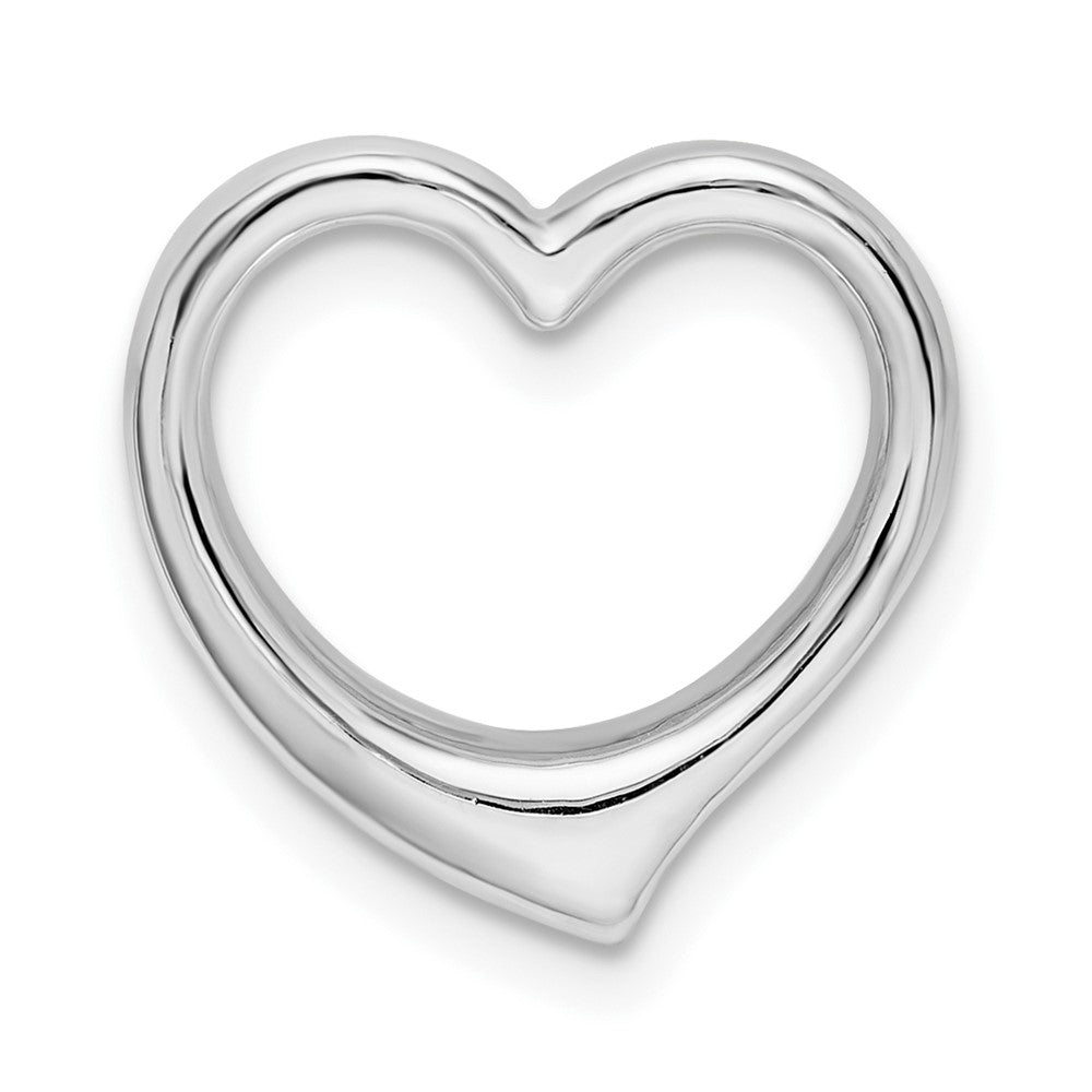 Sterling Silver Polished 3D Solid Floating Heart Pendant