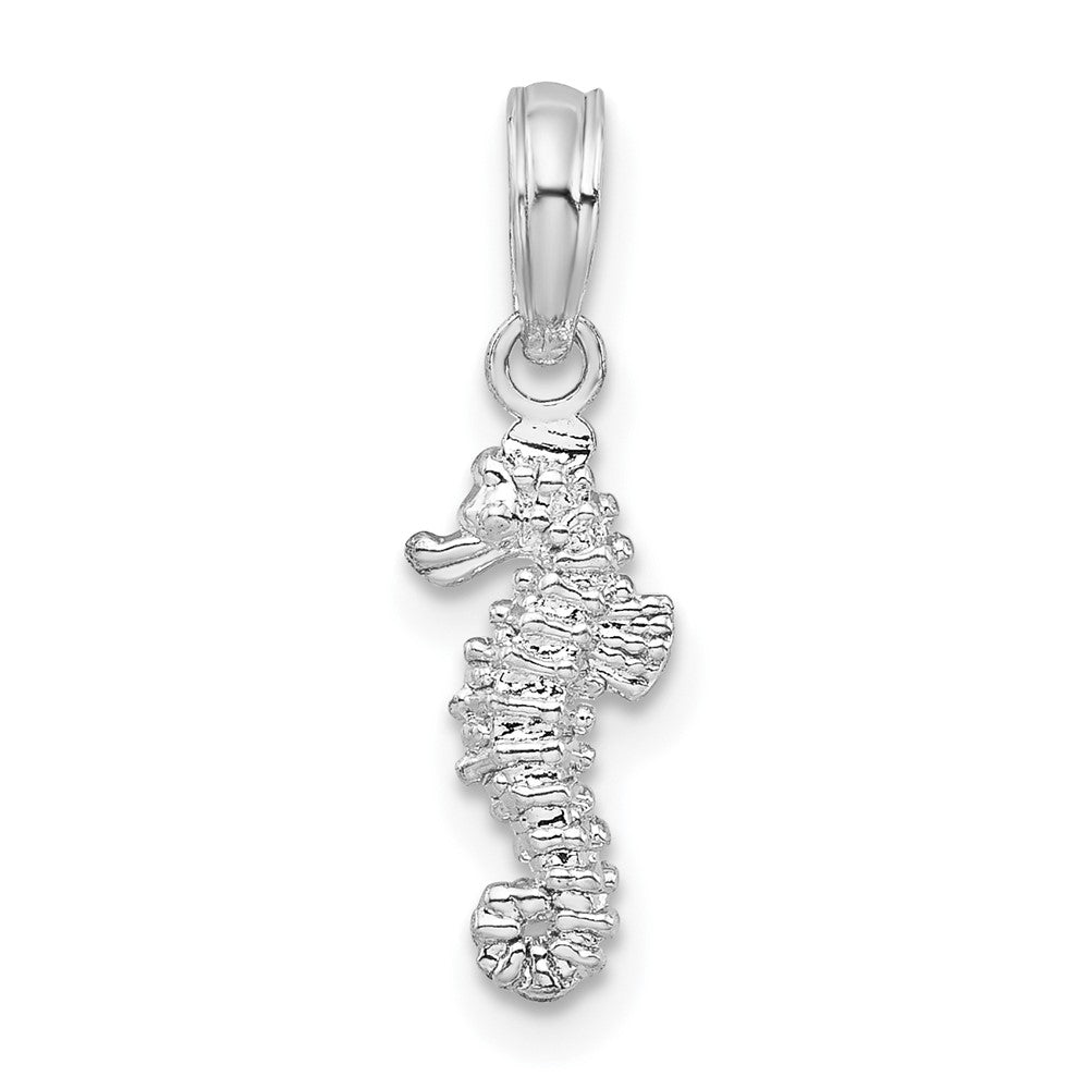 Sterling Silver Polished 3D Mini Seahorse Pendant