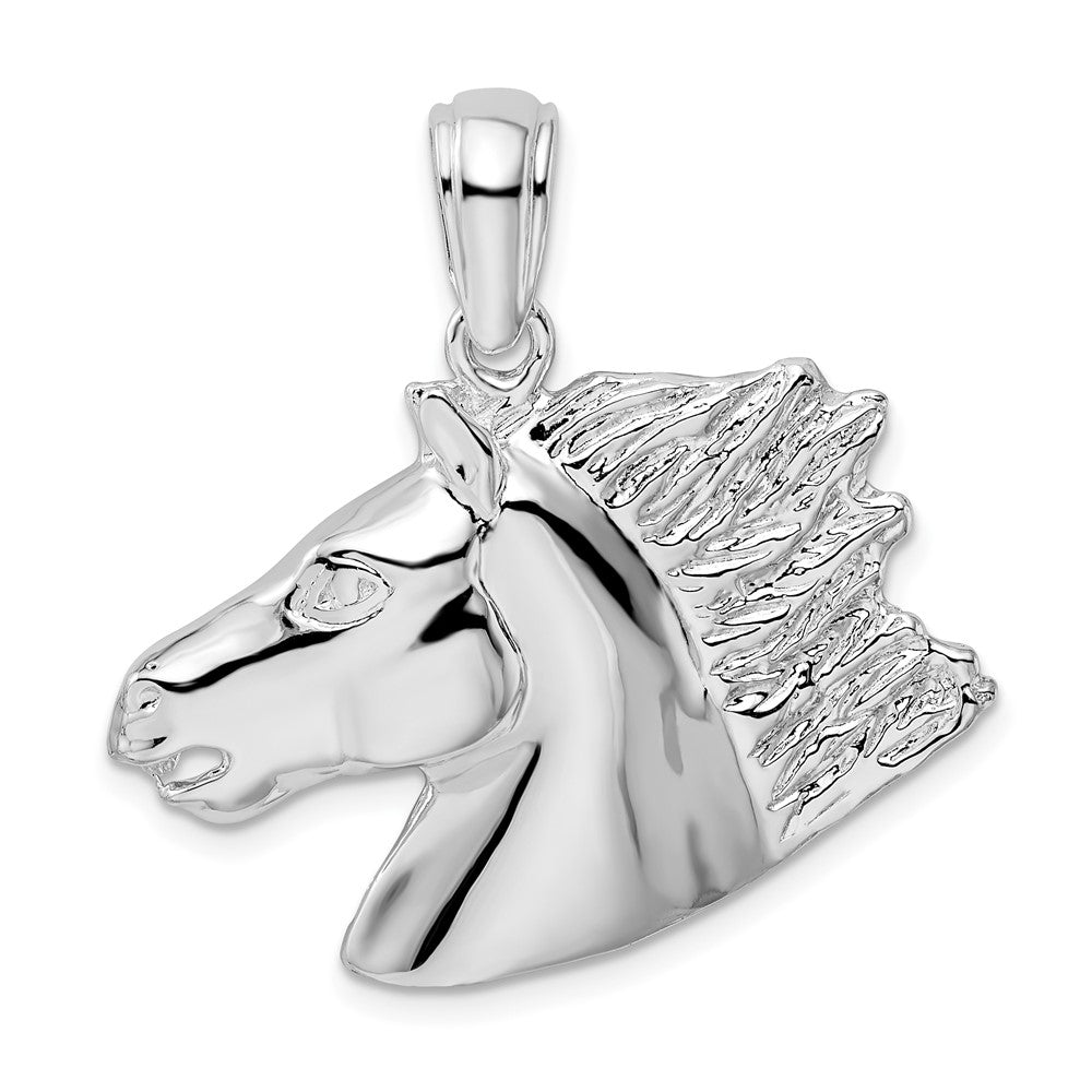 Sterling Silver Polished Horse Head Pendant