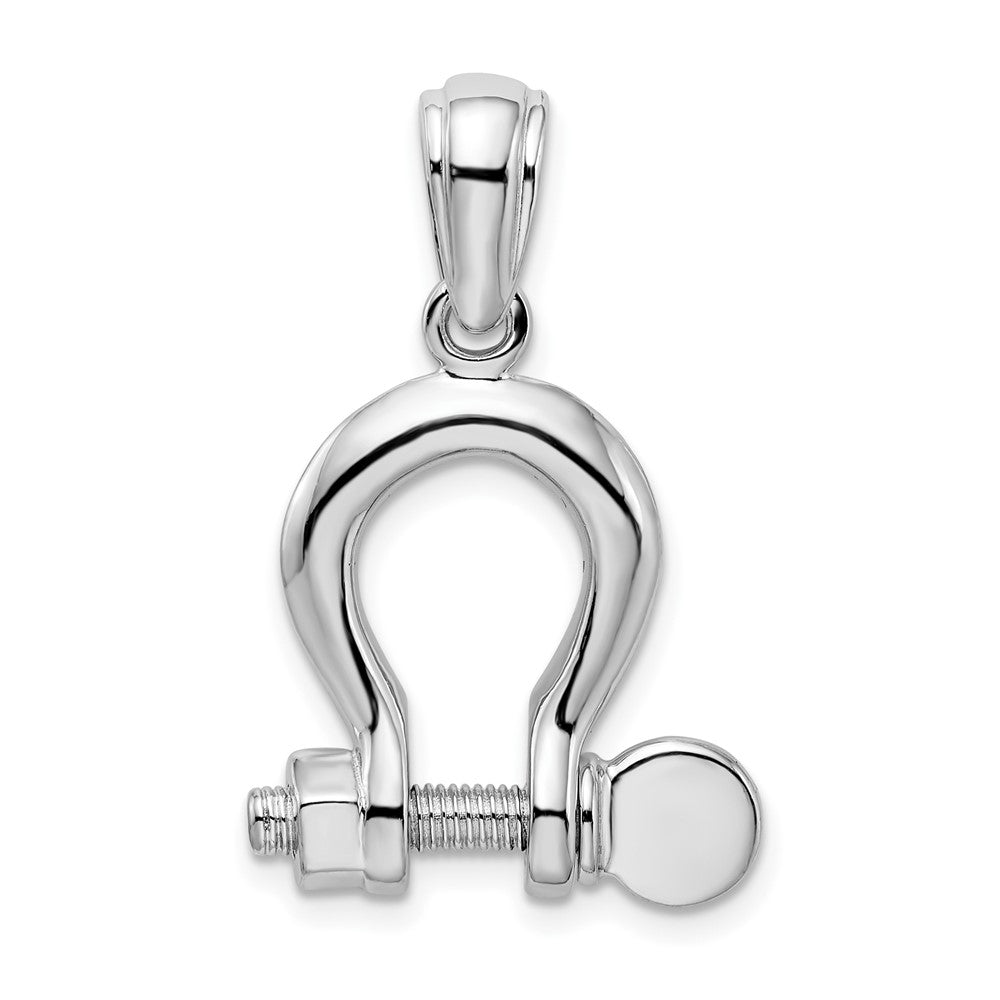 Sterling Silver Polished 3D Large Shackle Link Pendant