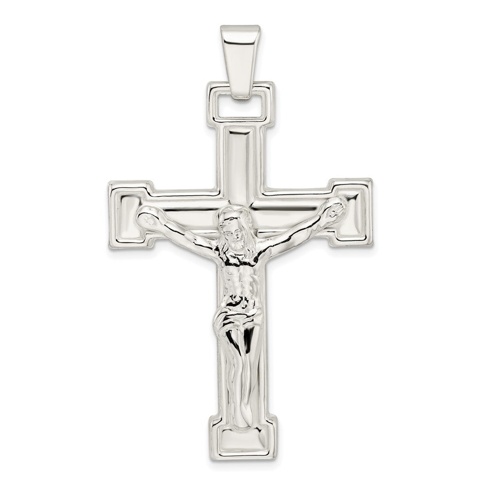 Sterling Silver Polished Crucifix Pendant