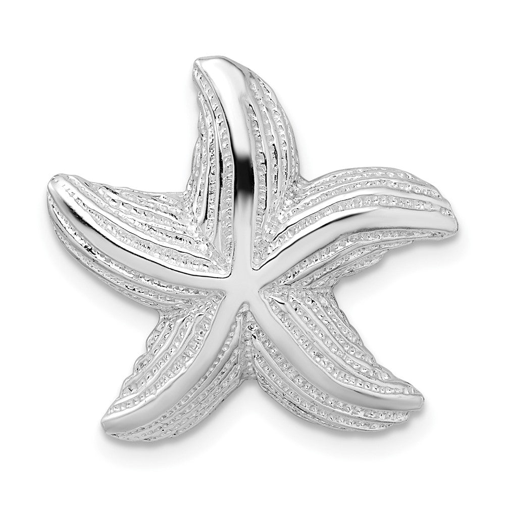 Sterling Silver Polished/Textured Starfish Slide