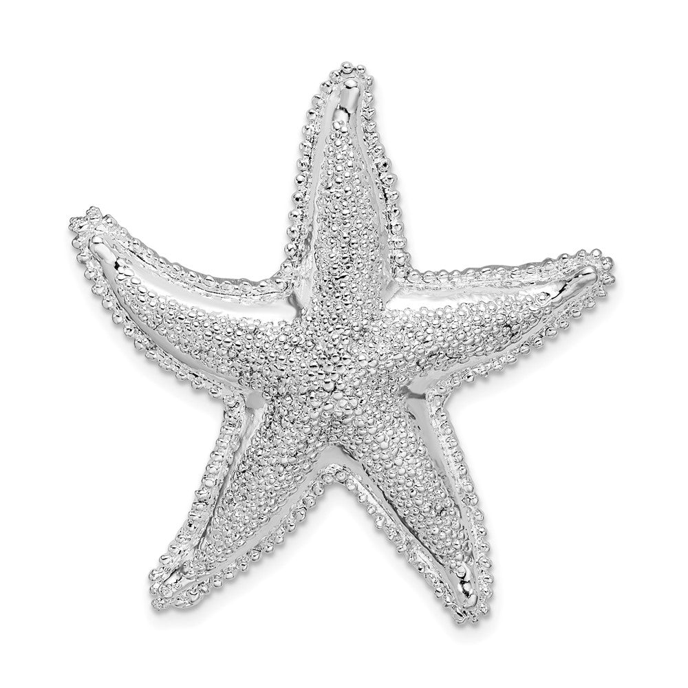 Sterling Silver Polished/Textured Starfish Slide