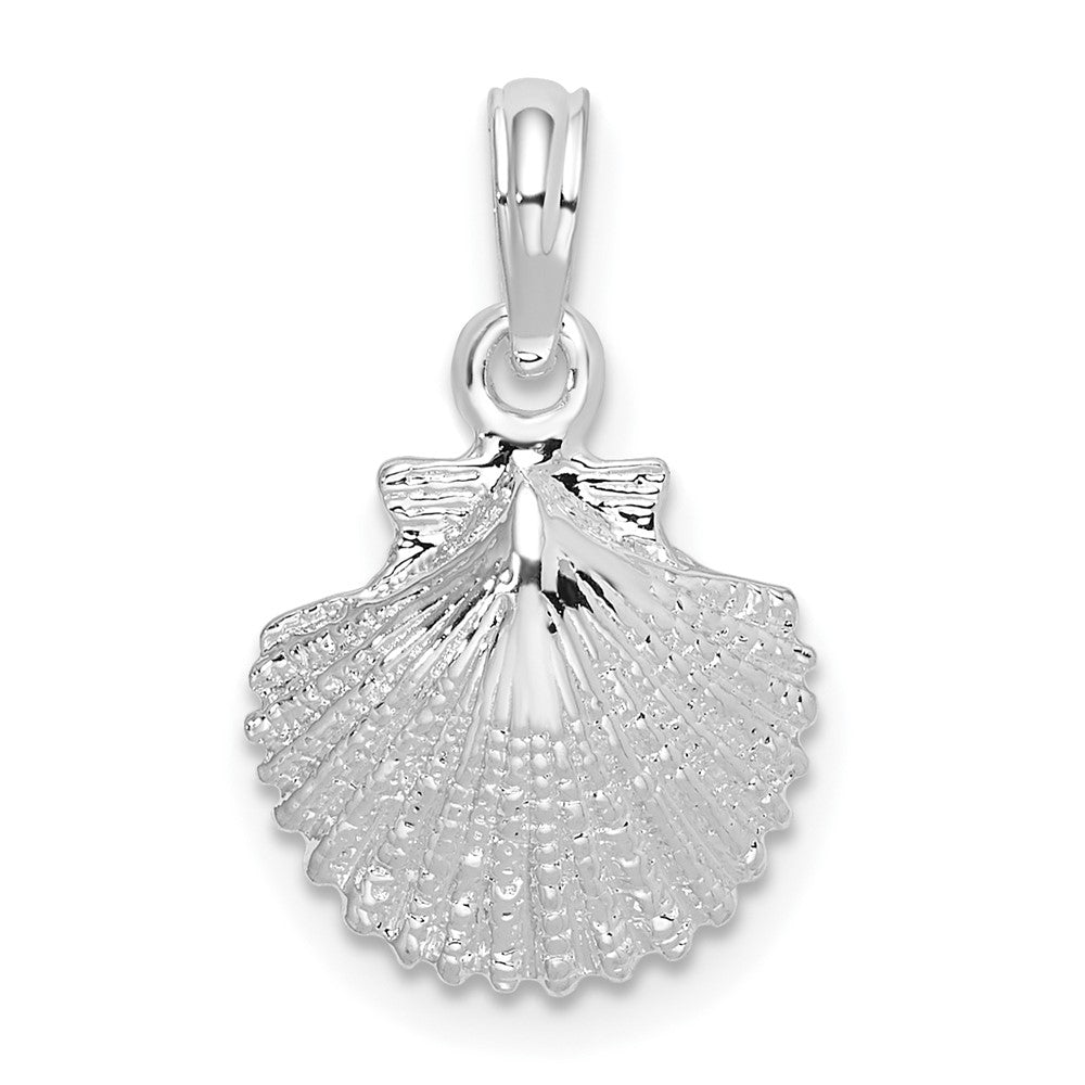 Sterling Silver Polished Scallop Shell Pendant