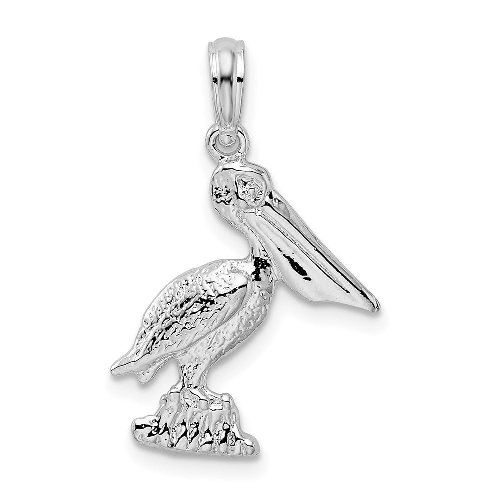 Sterling Silver Polished Standing Pelican Pendant