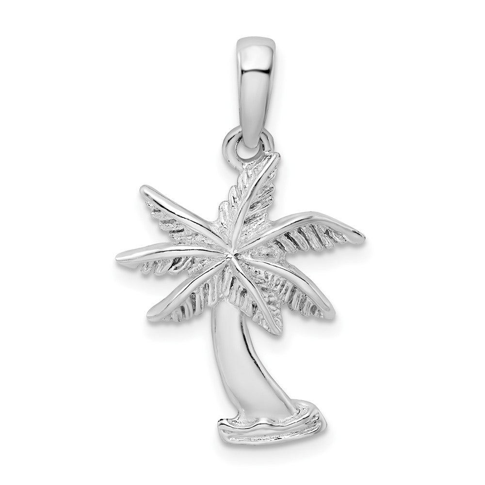 Sterling Silver Polished Palm Tree Pendant