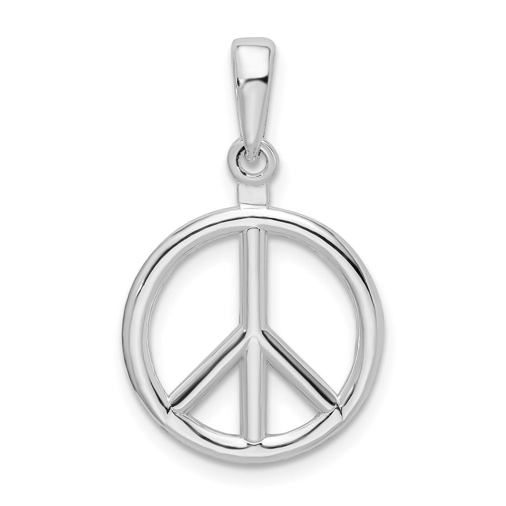 Sterling Silver Polished Peace Symbol Pendant