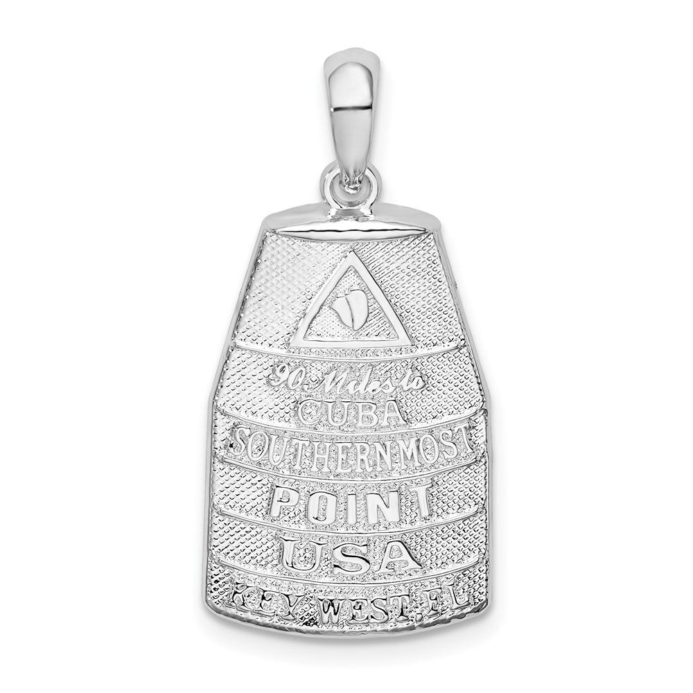 Sterling Silver Polished Large Key West USA Pendant